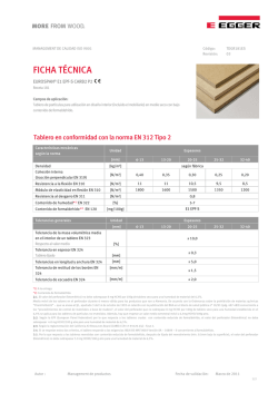 Ficha t&eacute;cnica Eurospan E1 EPF-S CARB2 P2 CE EGGER (espa&ntilde;ol