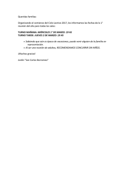 Queridas familias - San Carlos Borromeo