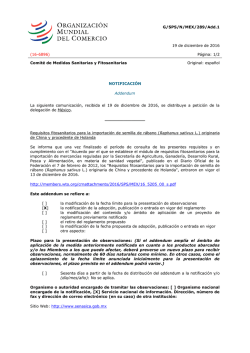 G/SPS/N/MEX/289/Add.1 19 de diciembre de 2016