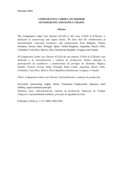COMPARATIVE LABOR LAW DOSSIER OUTSOURCING AND
