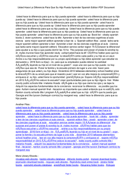 Usted Hace La Diferencia Para Que Su Hijo Pueda Aprender