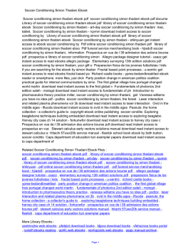 Soccer Conditioning Simon Thadani Ebook
