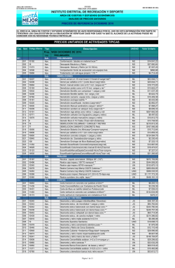 instituto distrital de recreaci&oacute;n y deporte precios unitarios de