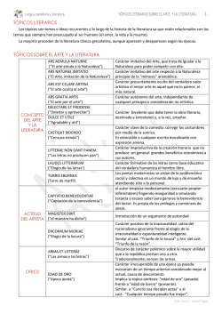 T&oacute;picos literarios sobre el arte y la literatura
