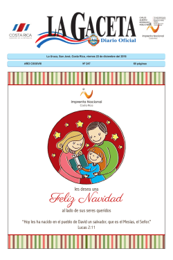 LA GACETA N&deg; 247 de la fecha 23 12 2016