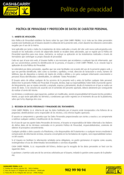 Pol&iacute;tica de privacidad