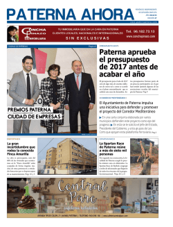 Paterna aprueba el presupuesto de 2017 antes de acabar el a&ntilde;o