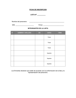 FICHA DE INSCRIPCION LISTA N