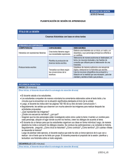 PLANIFICACI&Oacute;N DE SESI&Oacute;N DE APRENDIZAJE