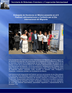 Embajada de Honduras en M&eacute;xico presente en el II Festival