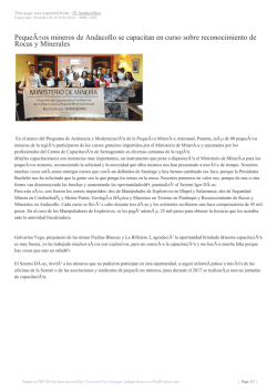 Peque&Atilde;&plusmn;os mineros de Andacollo se capacitan en