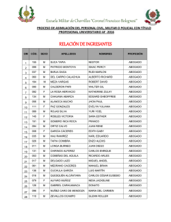 relaci&oacute;n de ingresantes - Escuela Militar de Chorrillos
