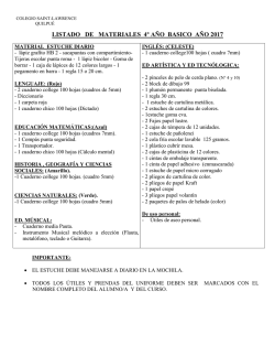 listado de materiales 4&ordm; a&ntilde;o basico a&ntilde;o 2017