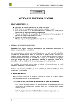 MEDIDAS DE TENDENCIA CENTRAL