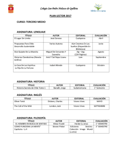 Plan Lector 3ro Medio - Colegio San Pedro Nolasco de Quillota