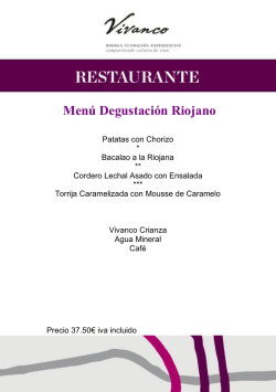 Men&uacute; Degustaci&oacute;n Riojano