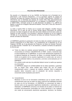 Pol&iacute;tica de Privacidad