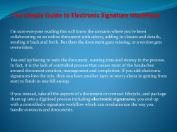 The Simple Guide to Electronic Signature Workflows