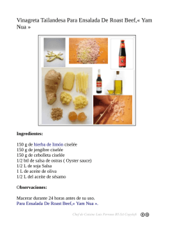 Vinagreta Tailandesa Para Ensalada De Roast Beef Luis Perrone