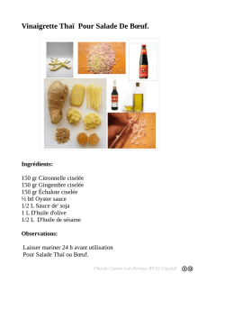 Vinaigrette Thai Pour Salade De Boeuf Luis Perrone