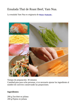 Ensalada Tha&iuml; de Roast Beef, Yam Nua. Luis Perrone