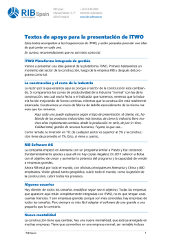 Textos de apoyo para la presentaci&oacute;n de iTWO