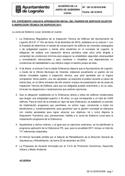ACUERDO DE LA JUNTA DE GOBIERNO LOCAL N&ordm; : 28122016/O