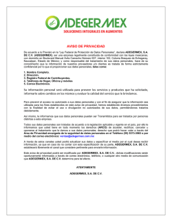 aviso de privacidad - Adegermex SA de CV