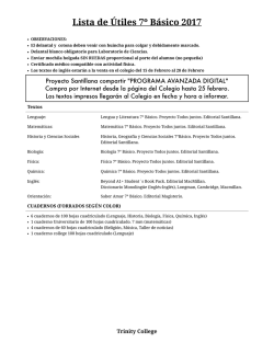 Lista de &Uacute;tiles 7&ordm; B&aacute;sico 2017