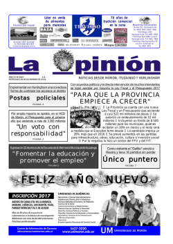 Edici&oacute;n Impresa - La Opini&oacute;n - Noticias desde Mor&oacute;n, Ituzaing&oacute; y