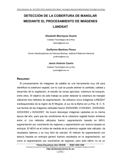 detecci&oacute;n de la cobertura de manglar mediante el procesamiento de