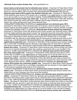 Abriendo Paso Lectura Answer Key