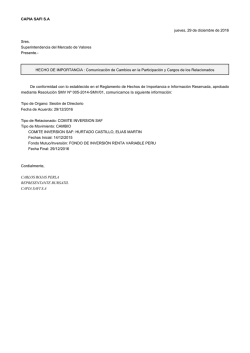 CAPIA SAFI SA jueves, 29 de diciembre de 2016 Sres