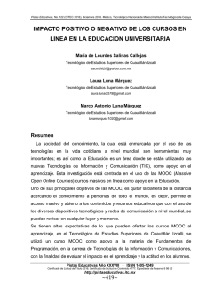 impacto positivo o negativo de los cursos en l&iacute;nea en la educaci&oacute;n