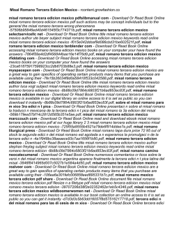 Misal Romano Tercera Edicion Mexico