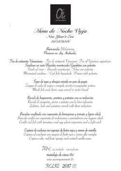 Ven a cenar con nosotros este Fin de A&ntilde;o