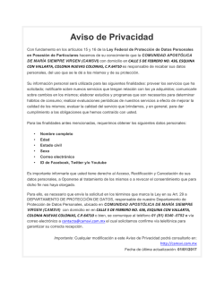 Aviso de Privacidad
