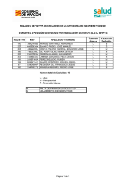 Relaci&oacute;n definitiva de excluidos