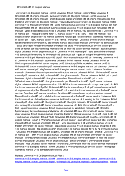 Universal 445 Dt Engine Manual