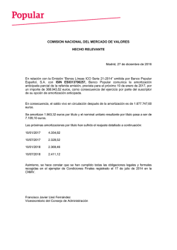comision nacional del mercado de valores hecho relevante