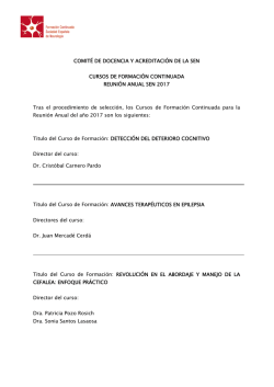 Cursos de Formaci&oacute;n Continuada para la Reuni&oacute;n Anual del a&ntilde;o
