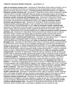 Vidas En Transicion Serafin Contreras
