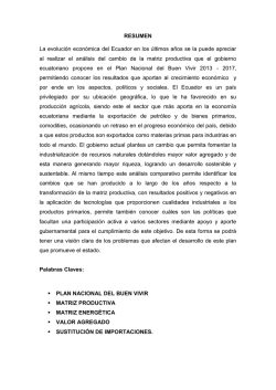 RESUMEN La evoluci&oacute;n econ&oacute;mica del Ecuador en los &uacute;ltimos