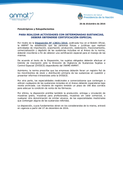 Para Realizar Actividades con Determinados Psicotr&oacute;picos