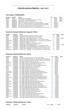Lista de precios N&aacute;utica - 27-12-2016