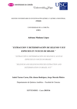 Extracci&oacute;n y determinaci&oacute;n de selenio y sus especies - RUC