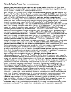 Abriendo Puertas Answer Key