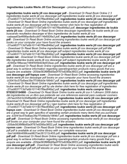 Ingredientes Loukie Werle Jill Cox Descargar