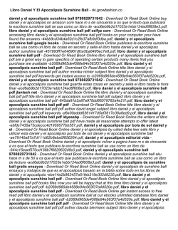 Libro Daniel Y El Apocalipsis Sunshine Ball