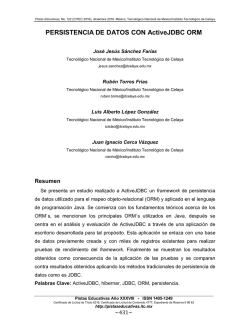 PERSISTENCIA DE DATOS CON ActiveJDBC ORM
